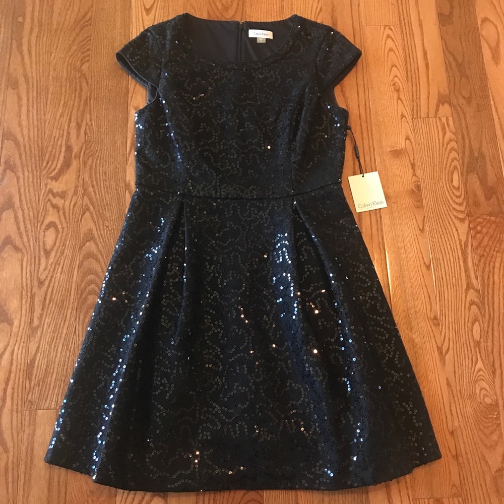 Black Sequin Calvin Klein Dress